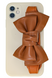 Стильный чехол с кожаным объемным бантом для iPhone 11 (BROWN)