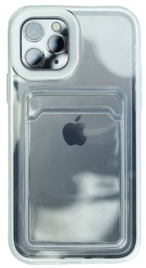 Чехол прозрачный c карманом для iPhone 11 Pro с белым ободком