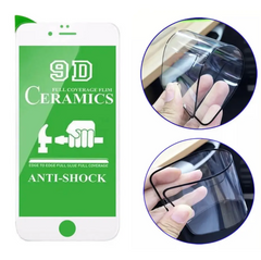 Керамическое защитное стекло 9D Ceramics для iPhone 7 | 8 | SE Белое
