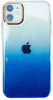 Чехол градиент с блестками для iPhone 12 (Blue)