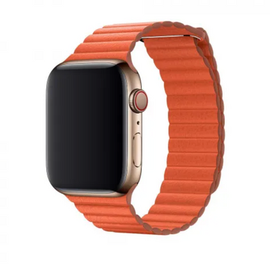 Кожаный ремешок loop для Apple Watch 42/ 44/ 45 / 49 (Sunset color)