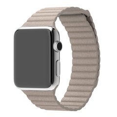 Шкіряний ремінець Leather loop для Apple Watch 42/ 44/ 45 / 49 (Khaki)