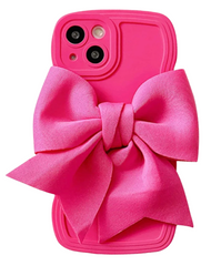 Стильний чохол з обʼємним бантом для iPhone 15 (Рожевий)