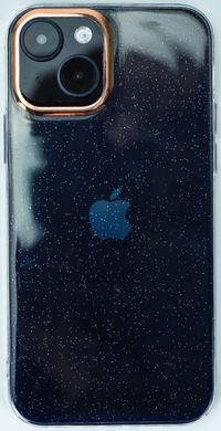 Чехол градиент с блестками для iPhone 15 (Blue)