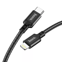 Kaбель USB Hoco X14 Double Speed PD 20W Type-C to Lightning (Чорний)