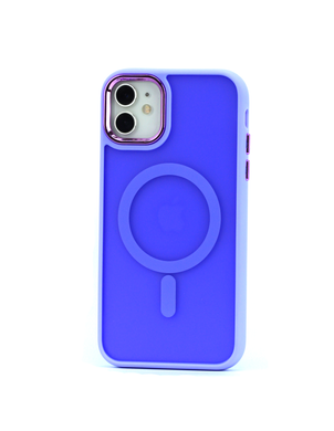 Чехол Clear Case Matte with MagSafe для IPhone 12 (Purple)