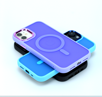 Чехол Clear Case Matte with MagSafe для IPhone 12 PRO MAX (Purple)