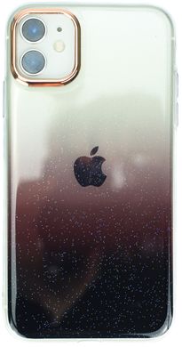 Чехол градиент с блестками для iPhone 12 (Black)