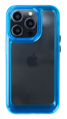 Прозрачный чехол Space case с глянцевым ободком на iPhone 14 Pro (TURQUOISE)