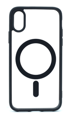Чехол прозрачный Clear Case with MagSafe для IPhone Хr (Black)