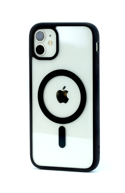 Чехол прозрачный Clear Case with MagSafe для IPhone 12 (black)